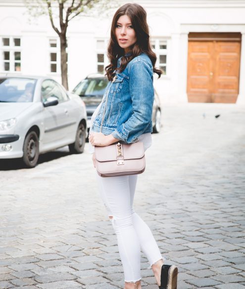 all white outfit + denim jacket | Bikinis & Passports