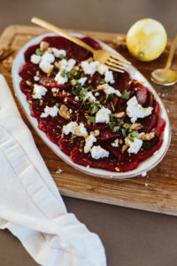 Beetroot Carpaccio with Goat Cheese Recipe - Bikinis & Passports