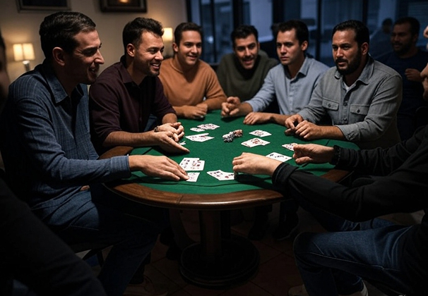 Portugueses a jogar poker