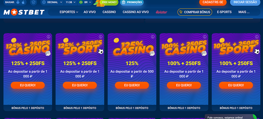 Lista de bônus disponíveis